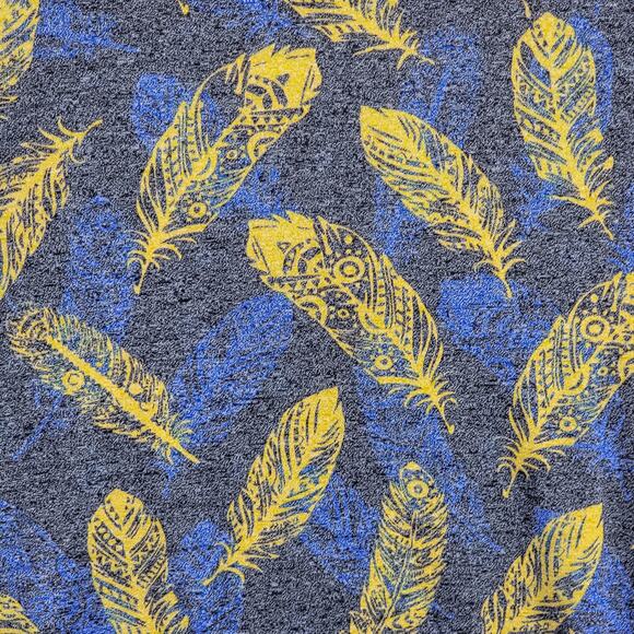 LuLaRoe Perfect T XXS Feather Grey Yellow Blue Boho Tribal Swing Tunic Tee Top - Picture 3 of 8